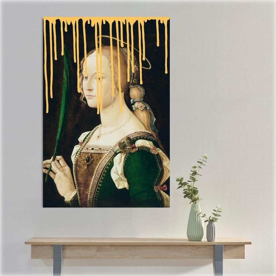 Queence Artprint op acrylglas Vrouw met kleurvlek Fine Art-print in galeriekwaliteit - Foto 2