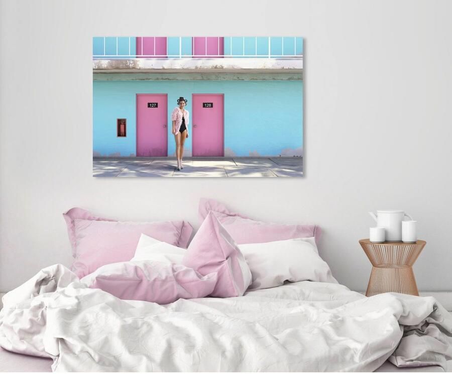 Queence Artprint op acrylglas Vrouw voor muur Fine Art-print in galeriekwaliteit - Foto 3