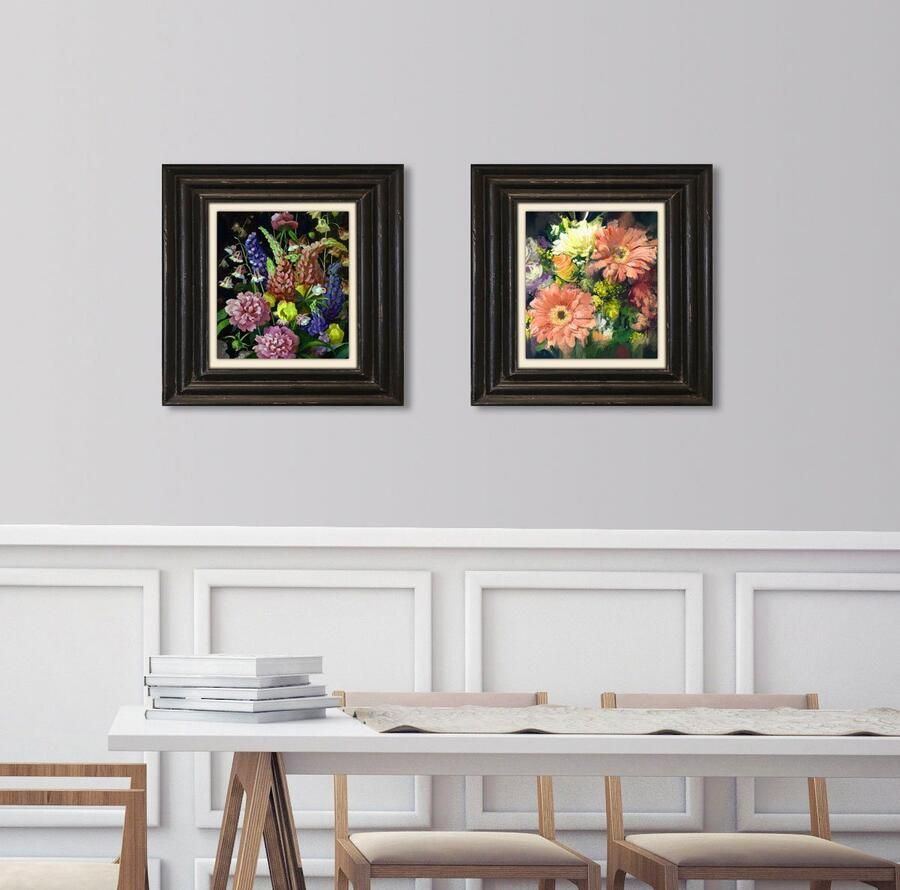 Queence Artprint op linnen Bloemen Premium canvasstof handgemaakt in Duitsland 40x40cm - Foto 2