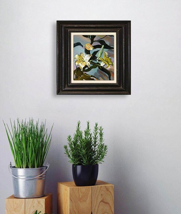 Queence Artprint op linnen Bloemen Premium canvasstof handgemaakt in Duitsland 40x40cm - Foto 3