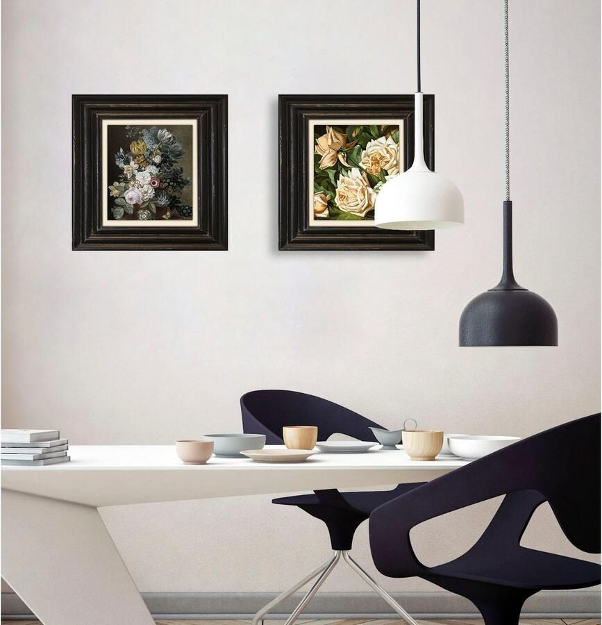 Queence Artprint op linnen Bloemen Premium canvasstof handgemaakt in Duitsland 40x40cm - Foto 2