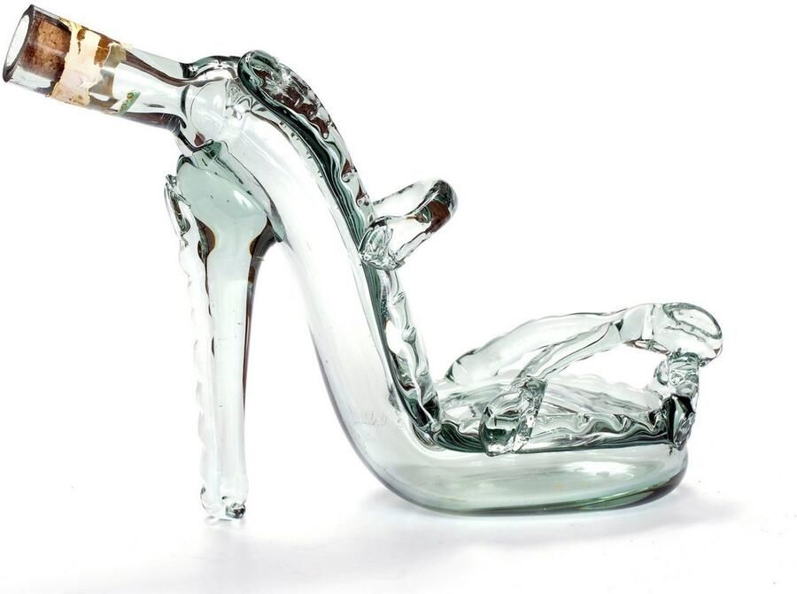 Queence Artprint op linnen Glazen fles in S Premium canvasstof handgemaakt in Duitsland - Foto 3