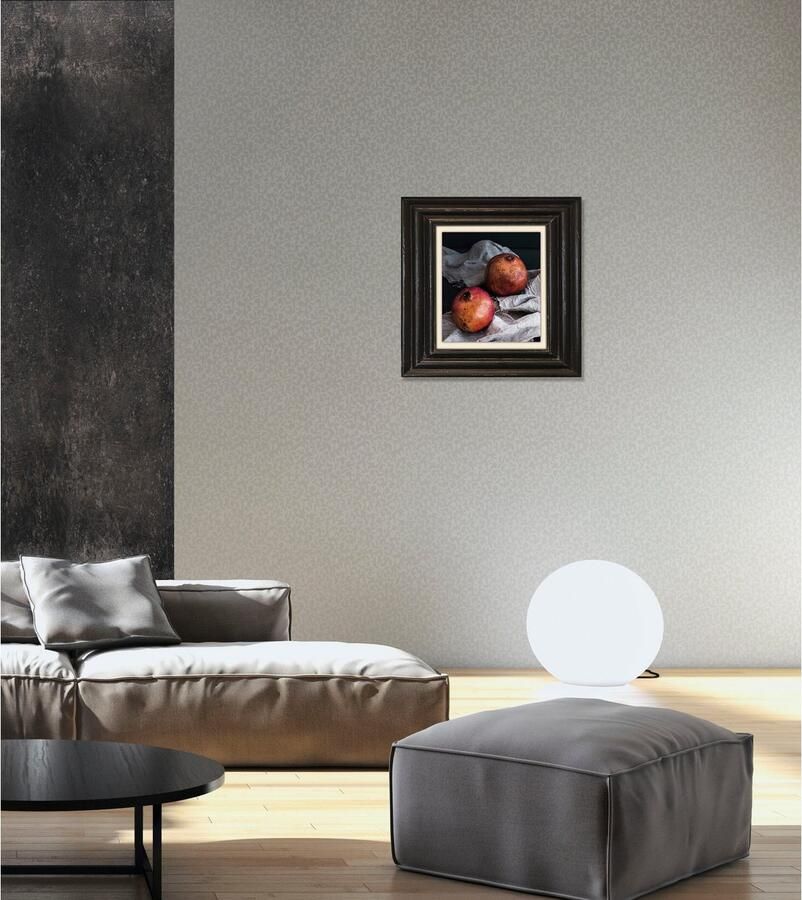 Queence Artprint op linnen Granaatappel Premium canvasstof handgemaakt in Duitsland 40x40cm - Foto 2