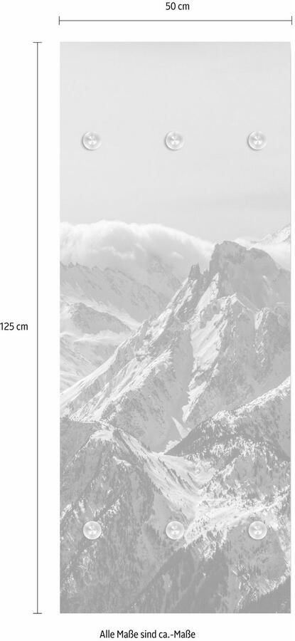 Queence Kapstok Bergen met 6 haken 50 x 120 cm - Foto 5