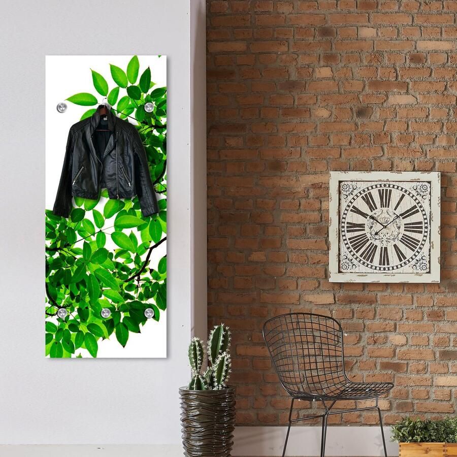 Queence Kapstok Bladeren met 6 haken 50 x 120 cm - Foto 2