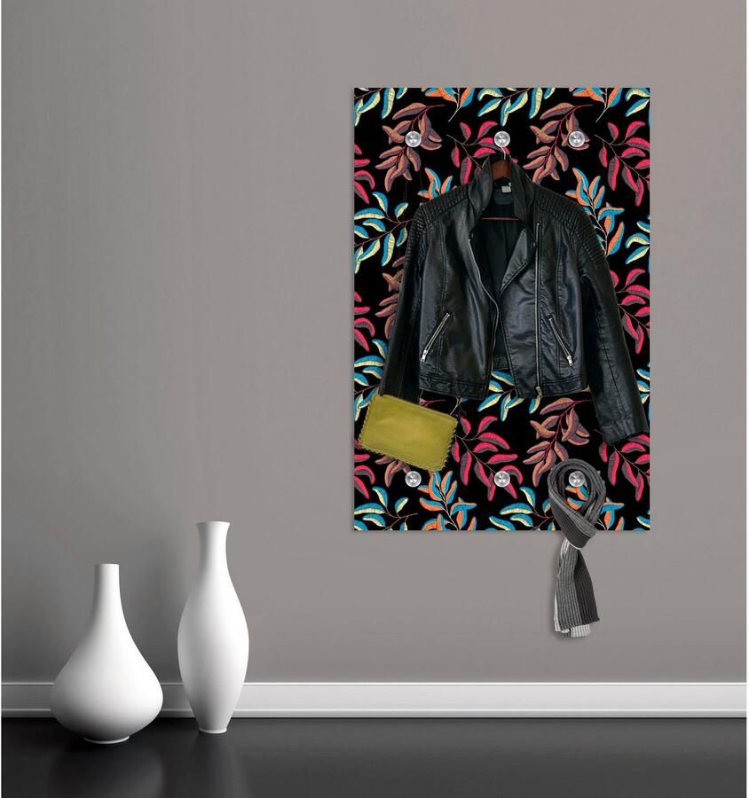 Queence Kapstok Bladeren met 6 haken 80 x 120 cm