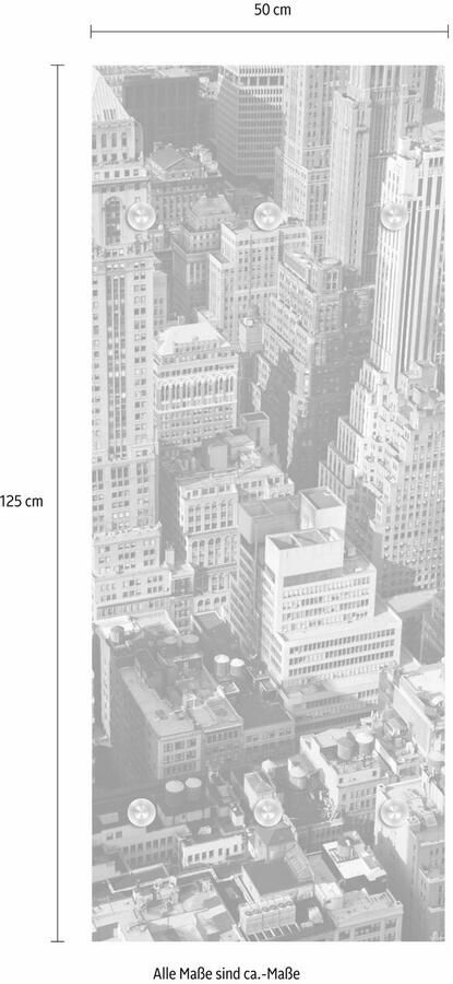 Queence Kapstok Grote stad van boven met 6 haken 50 x 120 cm - Foto 5