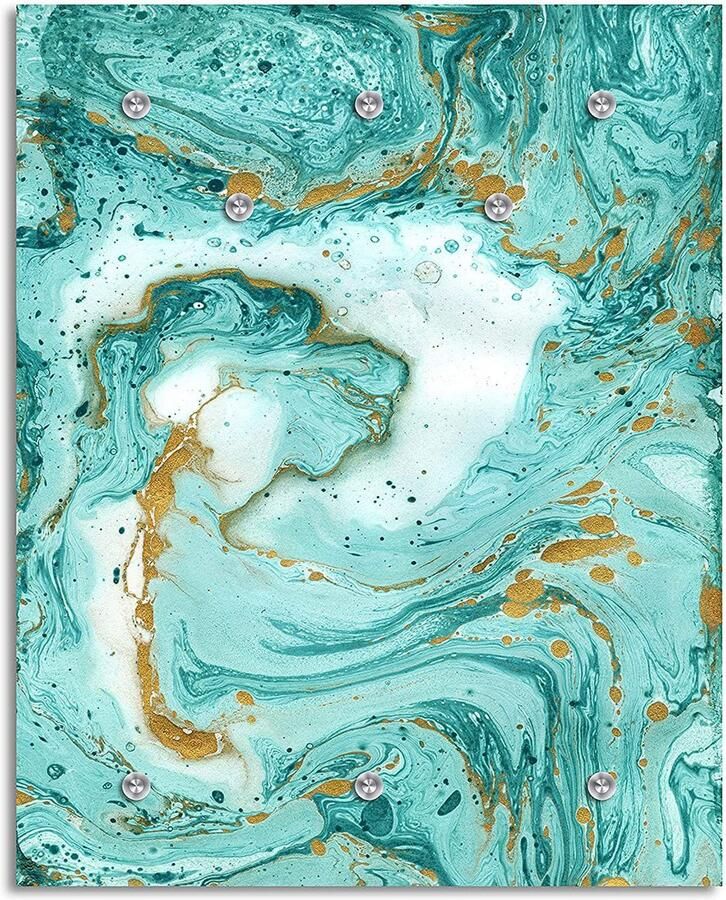 Queence Kapstok Hardy Wandkapstok marmerlook goudkleur glitters ruimtebesparend - Foto 6