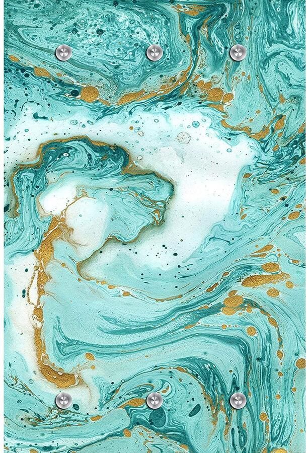 Queence Kapstok Hardy Wandkapstok marmerlook goudkleur glitters ruimtebesparend - Foto 8