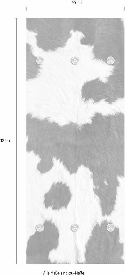 Queence Kapstok Koeienhuid met 6 haken 50 x 120 cm - Foto 5