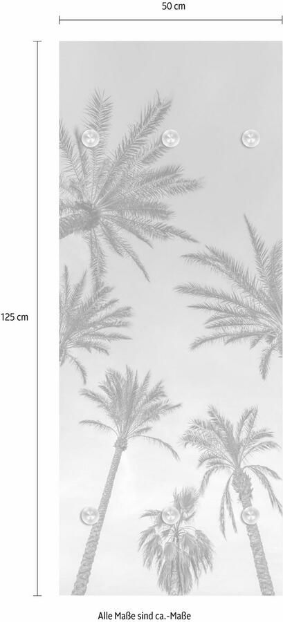 Queence Kapstok Palmen en hemel Wandgarderobe garderobe ruimtebesparend zomer - Foto 5