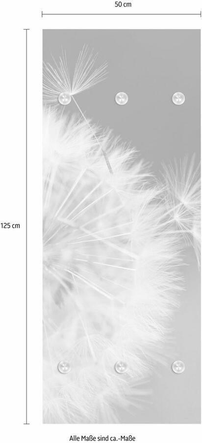 Queence Kapstok Pluizenbol in groot met 6 haken 50 x 120 cm - Foto 5