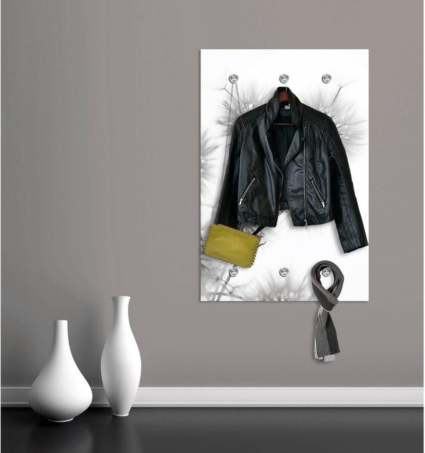 Queence Kapstok Pluizenbol met 6 haken 80 x 120 cm