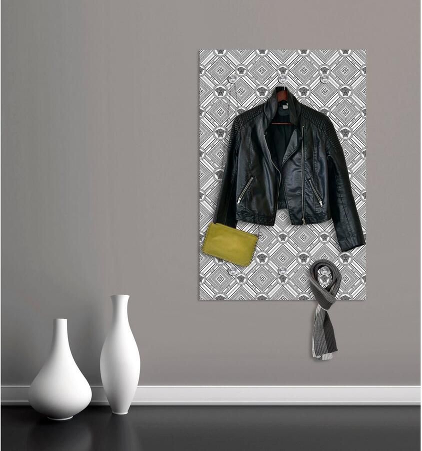 Queence Kapstok Ruiten met 6 haken 80 x 120 cm