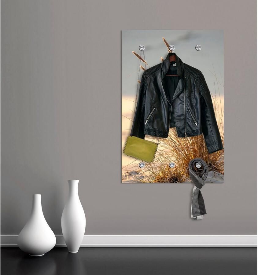 Queence Kapstok Strand met 6 haken 80 x 120 cm