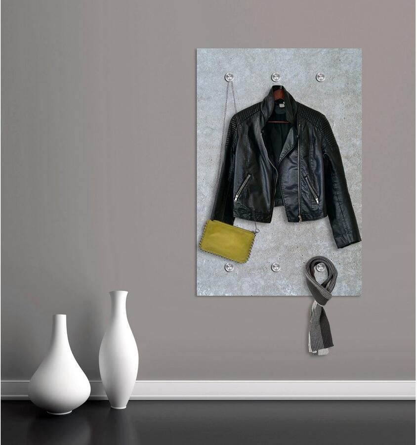 Queence Kapstok Wand met 6 haken 80 x 120 cm