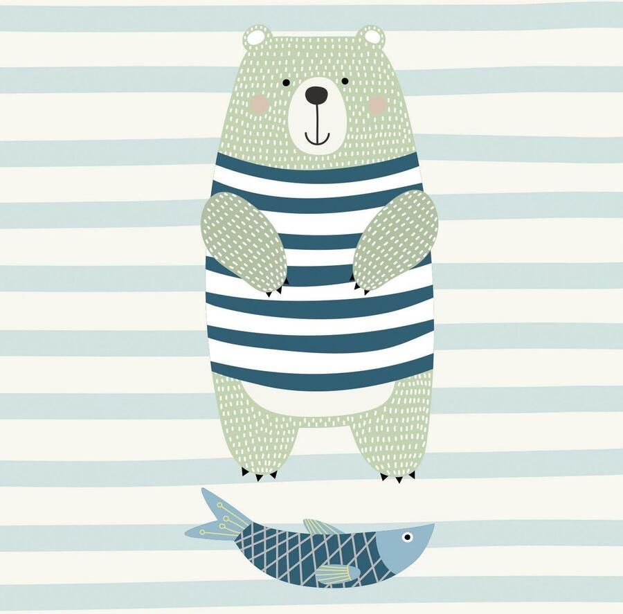 Queence Sierkussen Beer & vis Kussenovertrek zonder vulling(1 stuk) - Foto 2