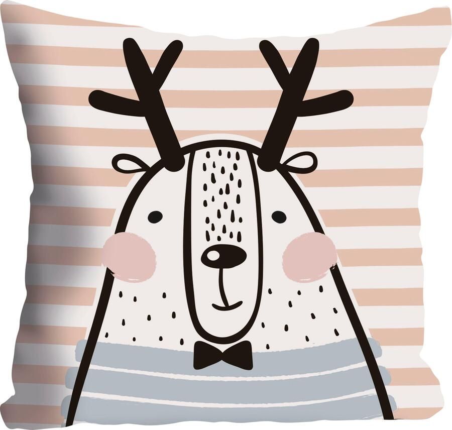 Queence Sierkussen Edelhert Kussenovertrek zonder vulling(1 stuk) - Foto 4