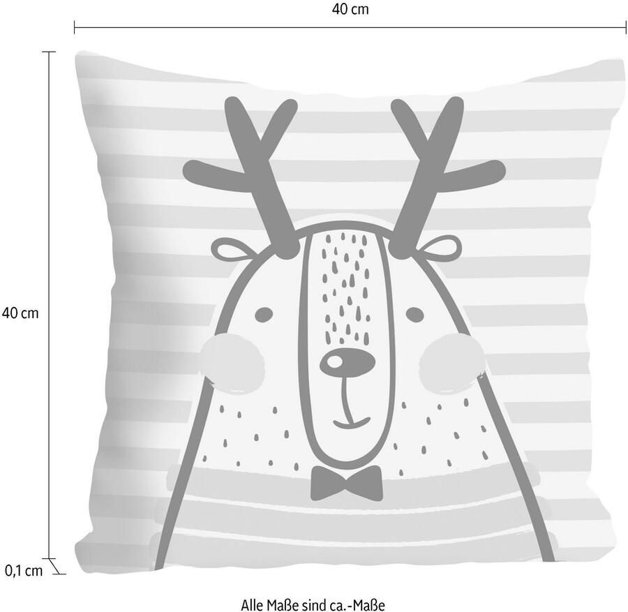 Queence Sierkussen Edelhert Kussenovertrek zonder vulling(1 stuk) - Foto 3