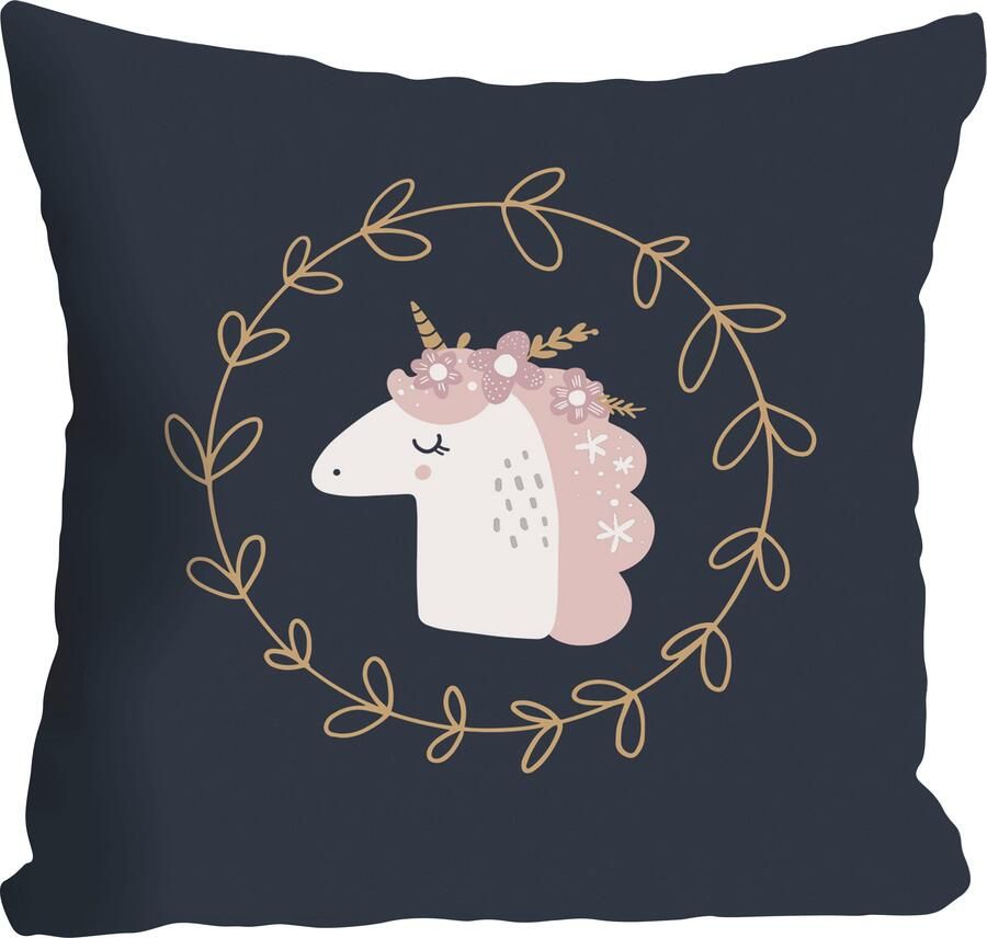 Queence Sierkussen Eenhoorn Kussenovertrek zonder vulling(1 stuk) - Foto 4