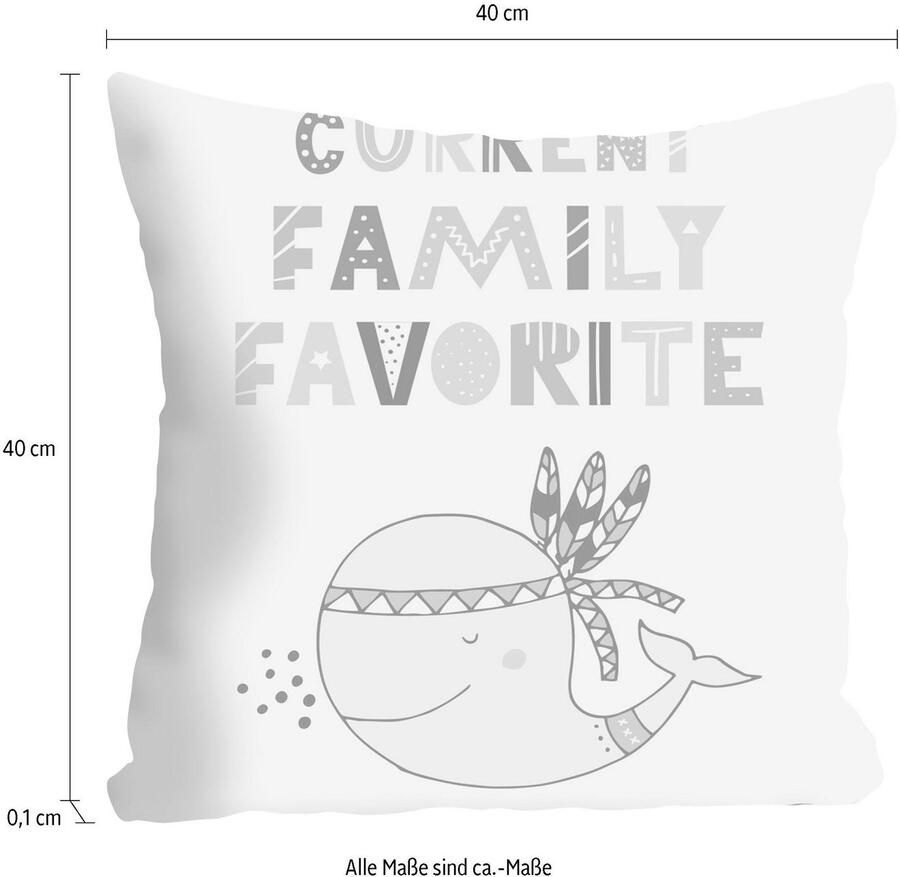 Queence Sierkussen Family Favorite Kussenovertrek zonder vulling(1 stuk) - Foto 2