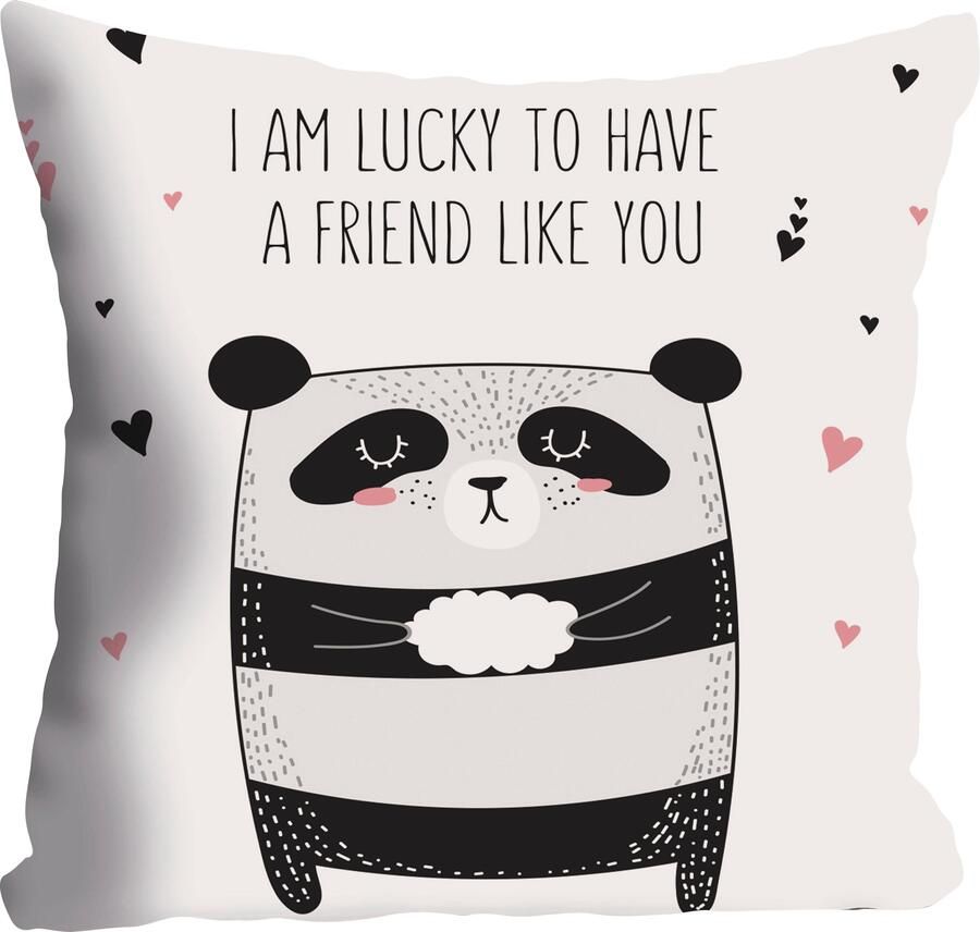 Queence Sierkussen Friend like you Kussenovertrek zonder vulling(1 stuk) - Foto 3