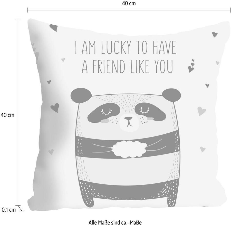 Queence Sierkussen Friend like you Kussenovertrek zonder vulling(1 stuk) - Foto 2