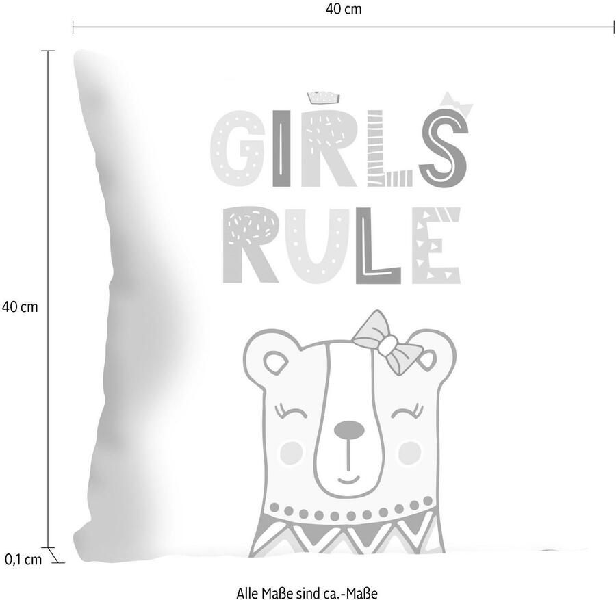 Queence Sierkussen Girls rule Kussenovertrek zonder vulling(1 stuk) - Foto 2