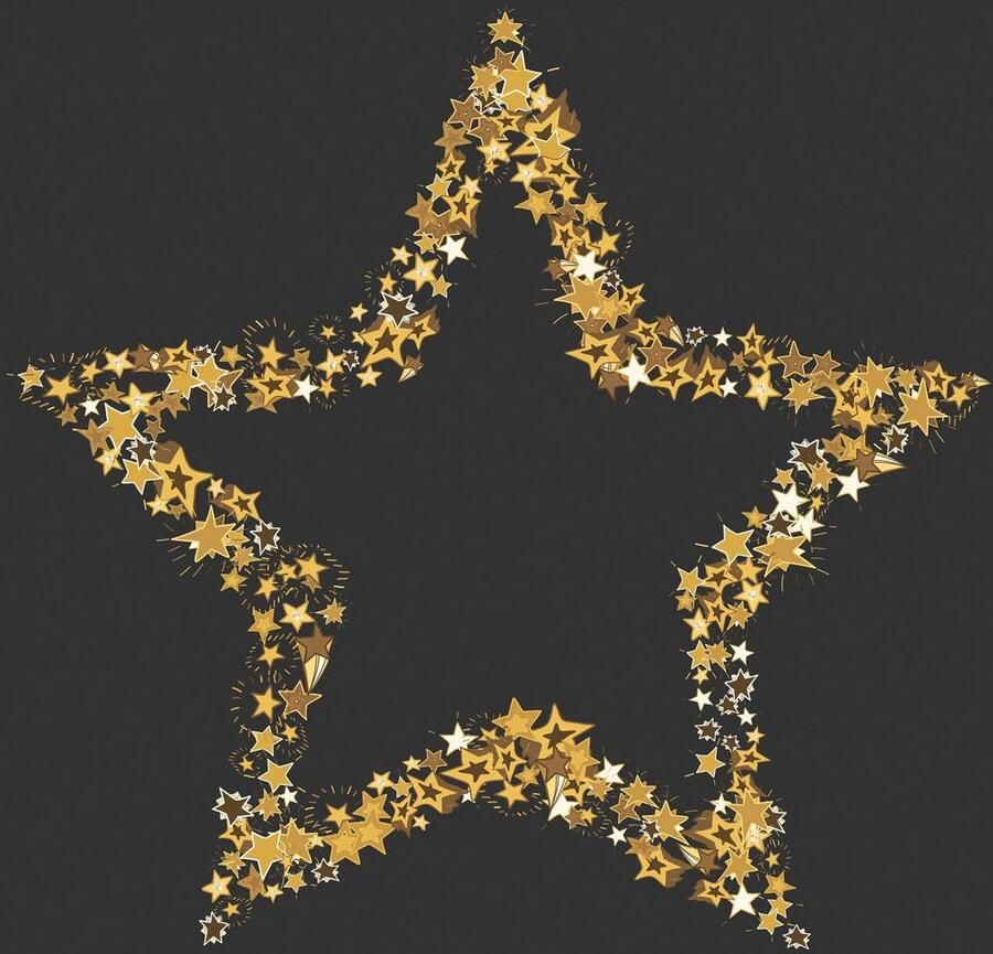 Queence Sierkussen Hanna Kussenhoes ster glanzend kerst grijze achtergrond (1 stuk) - Foto 2