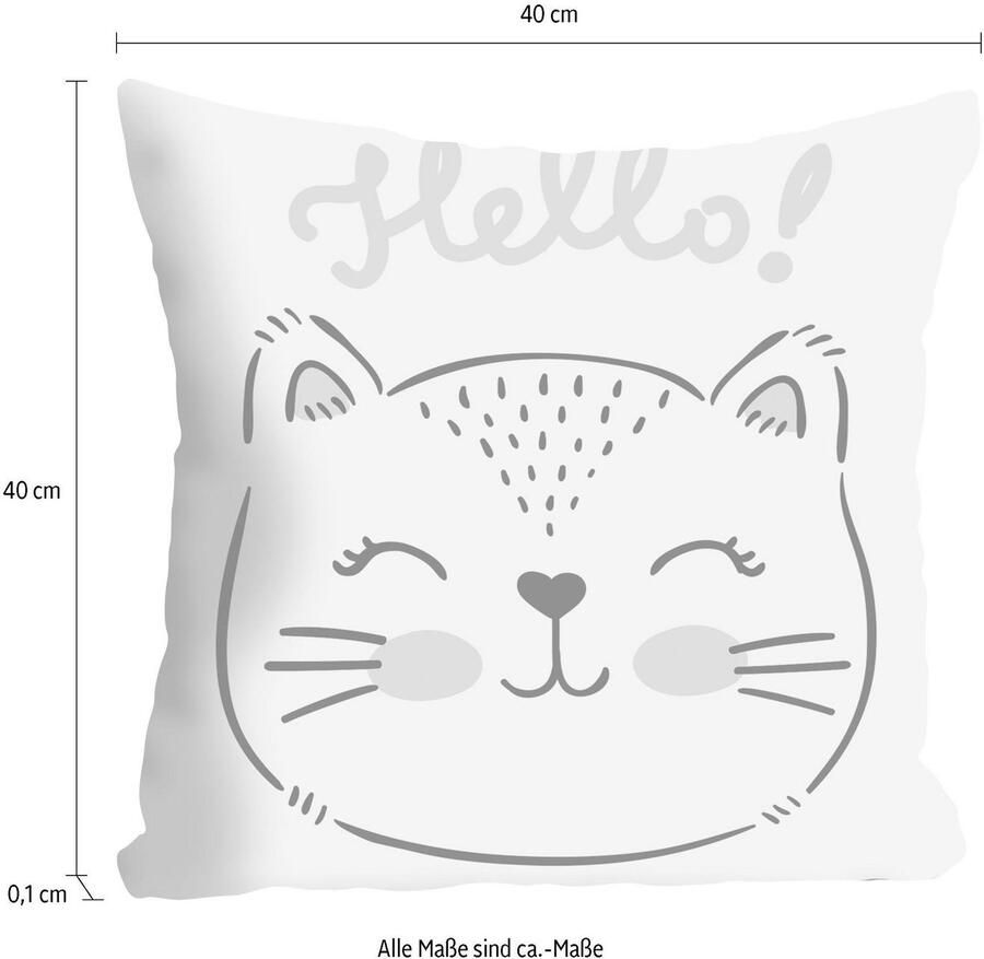 Queence Sierkussen Hello Kussenovertrek zonder vulling(1 stuk) - Foto 2