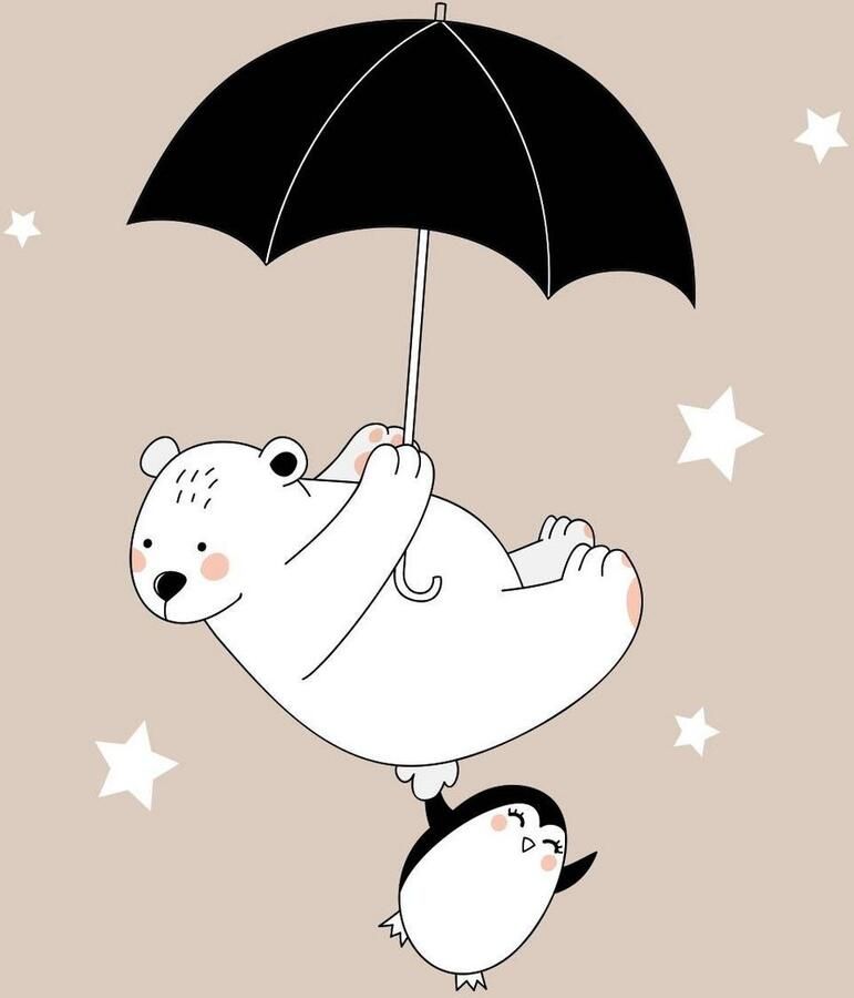 Queence Sierkussen IJsbeer & pinguïn Kussenovertrek zonder vulling(1 stuk) - Foto 3