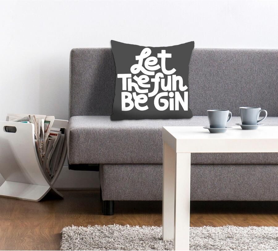 Queence Sierkussen LET THE FUN BE GIN (1 stuk) - Foto 3
