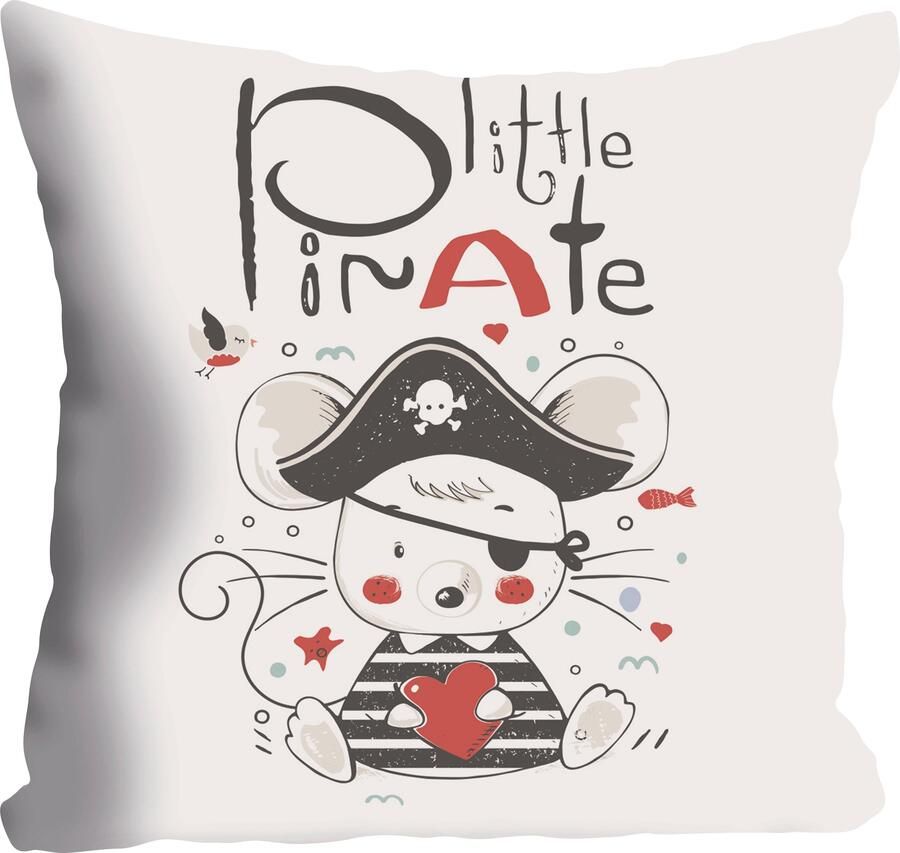 Queence Sierkussen Little Pirate Kussenovertrek zonder vulling(1 stuk) - Foto 4