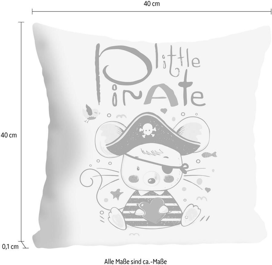 Queence Sierkussen Little Pirate Kussenovertrek zonder vulling(1 stuk) - Foto 2