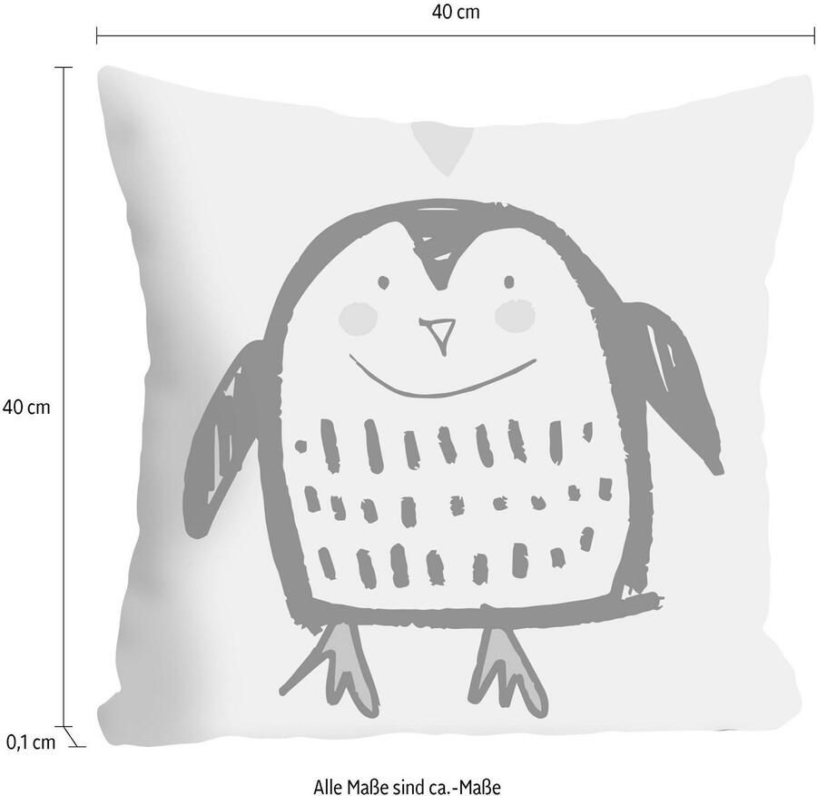 Queence Sierkussen Pinguin Kussenovertrek zonder vulling(1 stuk) - Foto 2