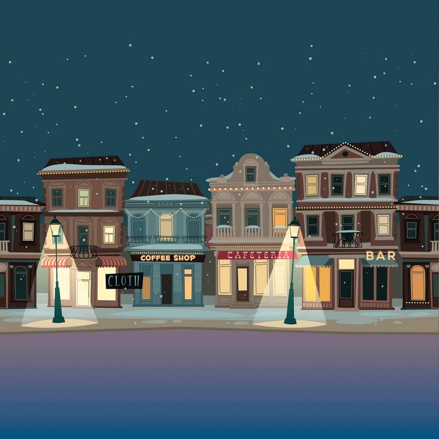 Queence Sierkussen Sneeuwparadijs Kussenhoes stad in de sneeuw winter cartoon feestelijk sneeuw urban (1 stuk) - Foto 2