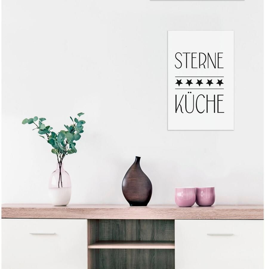 Queence Sierobject voor aan de wand 5 sterren keuken Stalen bord blikken bord spreuk grappig wanddecoratie retro 20x30cm