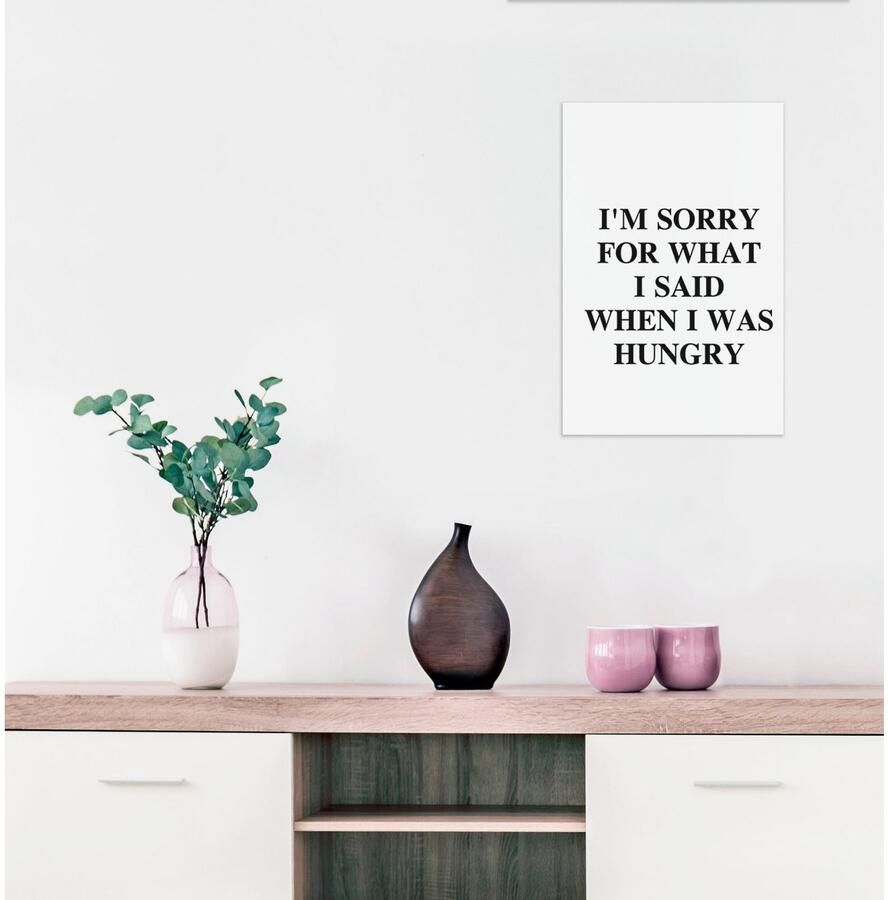 Queence Sierobject voor aan de wand I´m sorry for what I said ... Stalen bord blikken bord spreuk grappig wanddecoratie retro 20x30cm