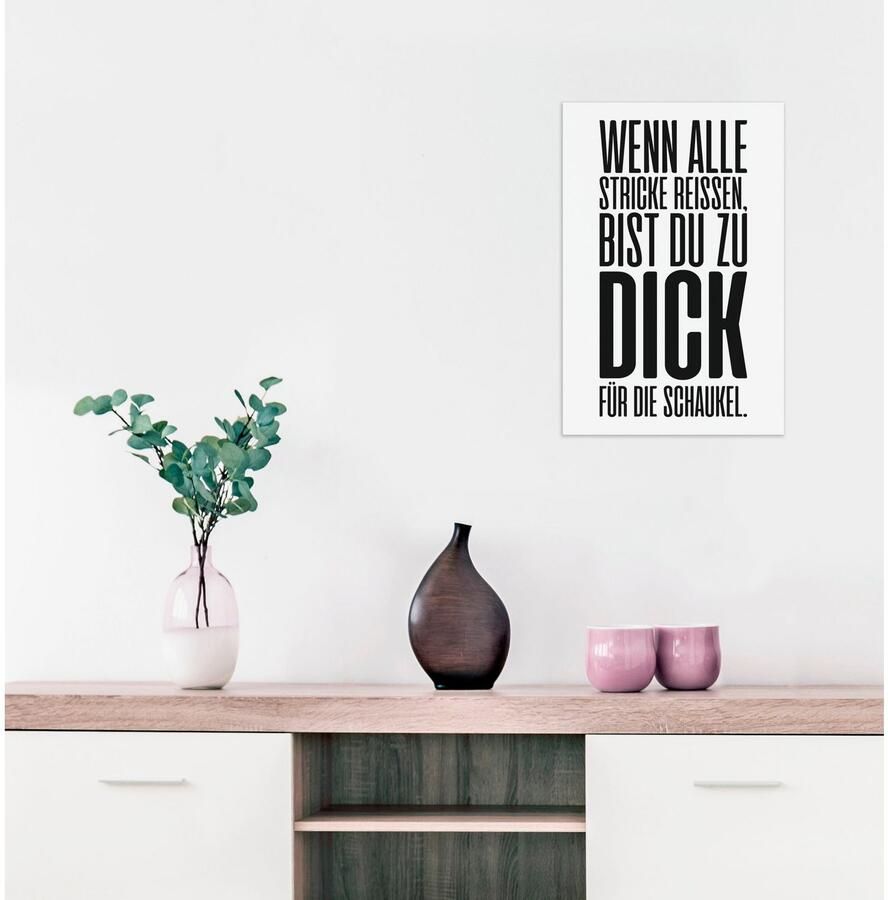 Queence Sierobject voor aan de wand Wenn alle Stricke reissen … Stalen bord blikken bord spreuk grappig wanddecoratie retro 20x30cm