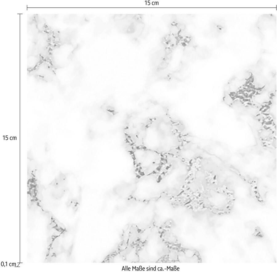 Queence Tegelsticker Marmer Stickertegels zelfklevend stickers 12-delige set - Foto 2