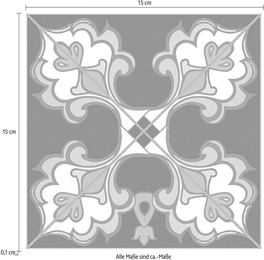 Queence Tegelsticker Motief Stickertegels zelfklevend stickers 12-delige set (12 stuks)