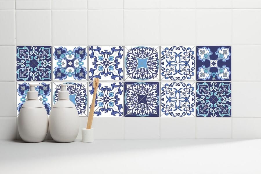 Queence Tegelsticker Motief Stickertegels zelfklevend stickers 12-delige set (12 stuks) - Foto 6