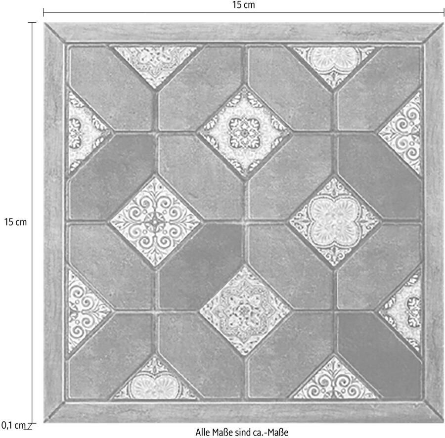 Queence Tegelsticker Mozaïek motief Stickertegels zelfklevend stickers 12-delige set - Foto 2