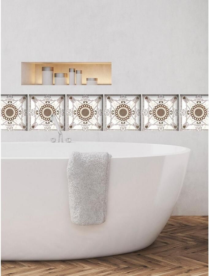 Queence Tegelsticker Mozaïek motief Stickertegels zelfklevend stickers 12-delige set - Foto 2