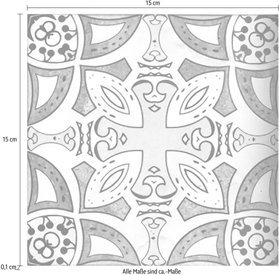 Queence Tegelsticker Mozaïek motief Stickertegels zelfklevend stickers 12-delige set - Foto 2