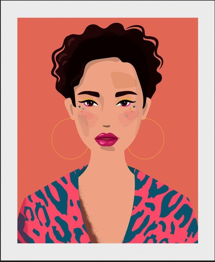 Queence Wanddecoratie Ajosch HD premium posterdruk incl. houten lijst (2 stuks) - Foto 2