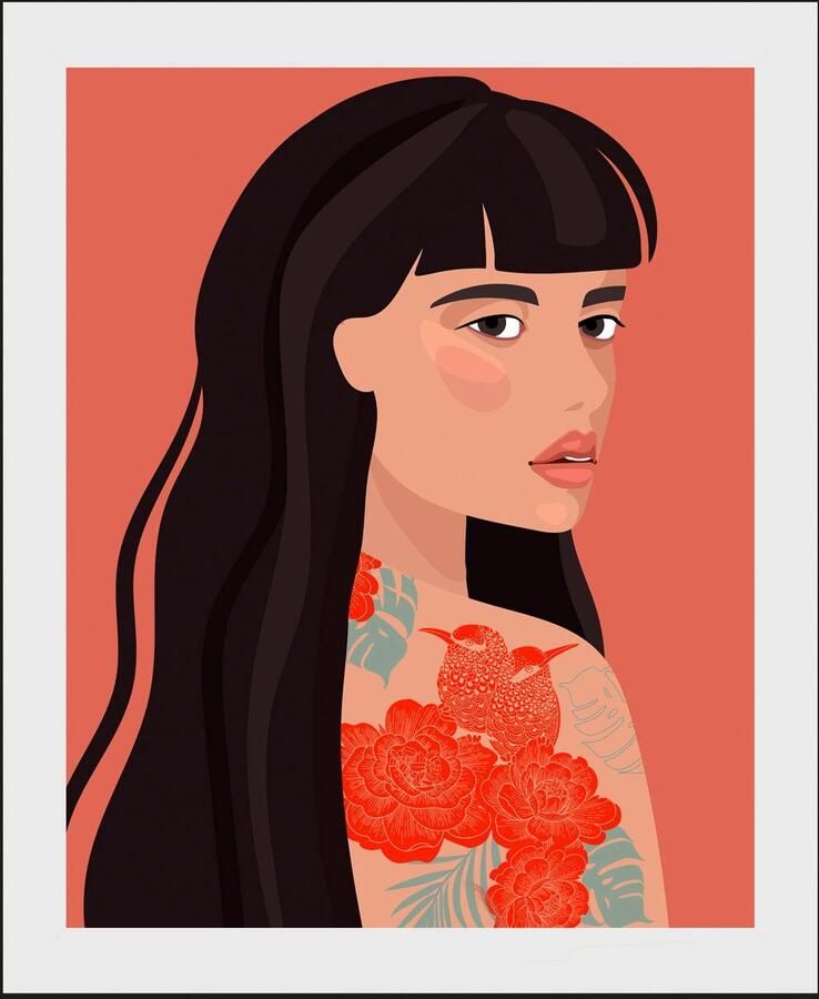 Queence Wanddecoratie Ajosch HD premium posterdruk incl. houten lijst (2 stuks) - Foto 3