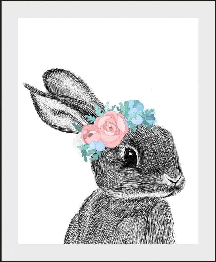 Queence Wanddecoratie Albert met frame zwart (1 stuk) - Foto 2