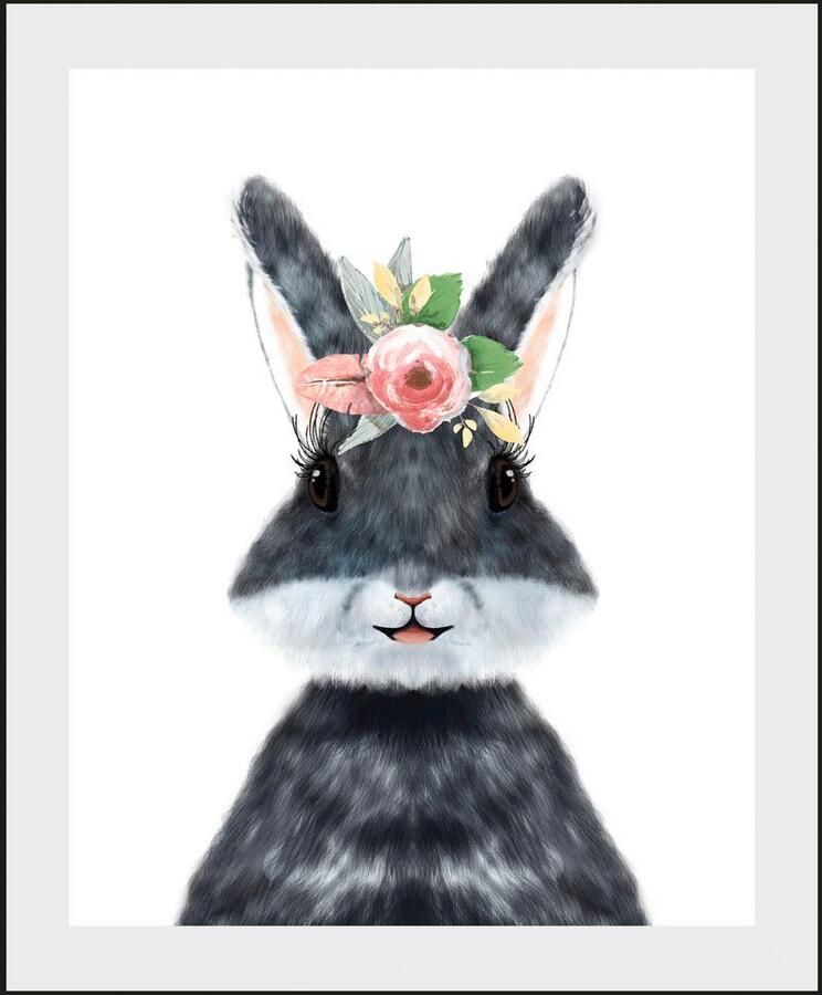 Queence Wanddecoratie Albino met frame zwart (1 stuk) - Foto 2