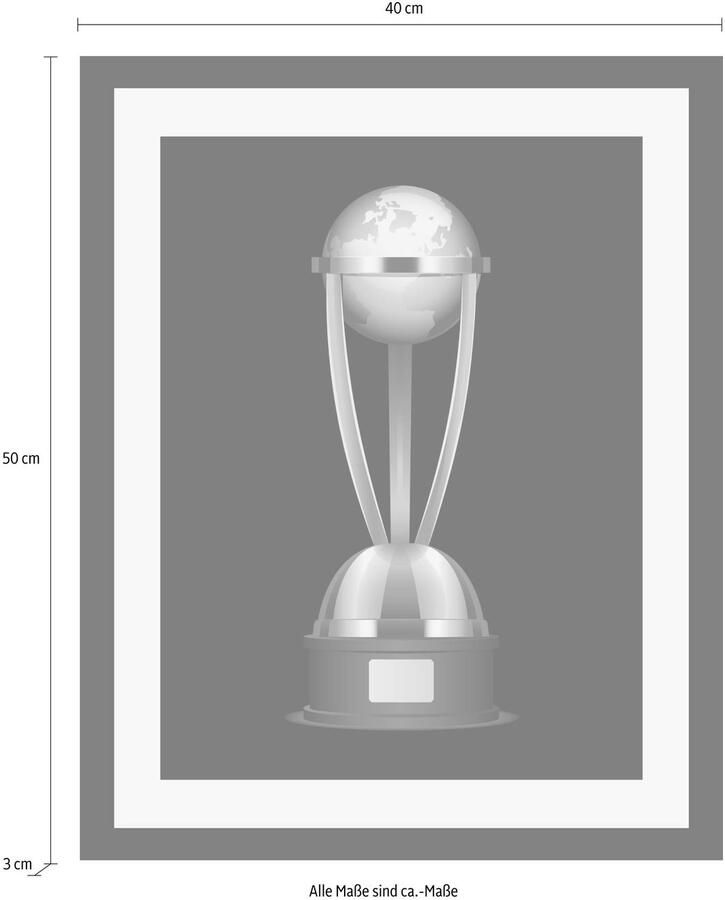 Queence Wanddecoratie Bokaal HD premium posterdruk incl. houten lijst - Foto 2